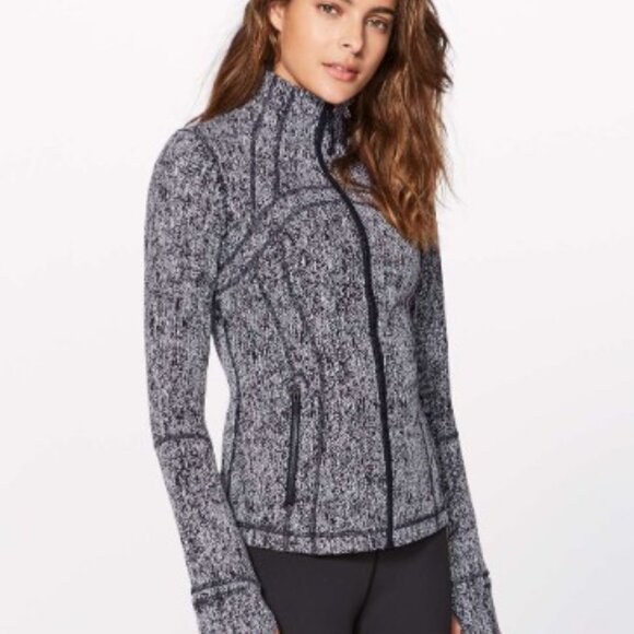 L-13 🍋 Lululemon 🍋 Define Jacket  Luon Irregular Denim Twill Black White - Picture 1 of 10